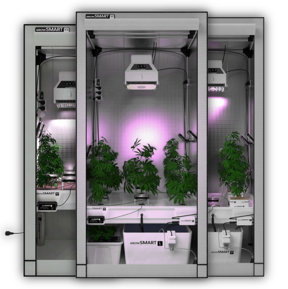 growSMART growSYSTEM product lineup — AERO, HYDRO, LIVING SOIL